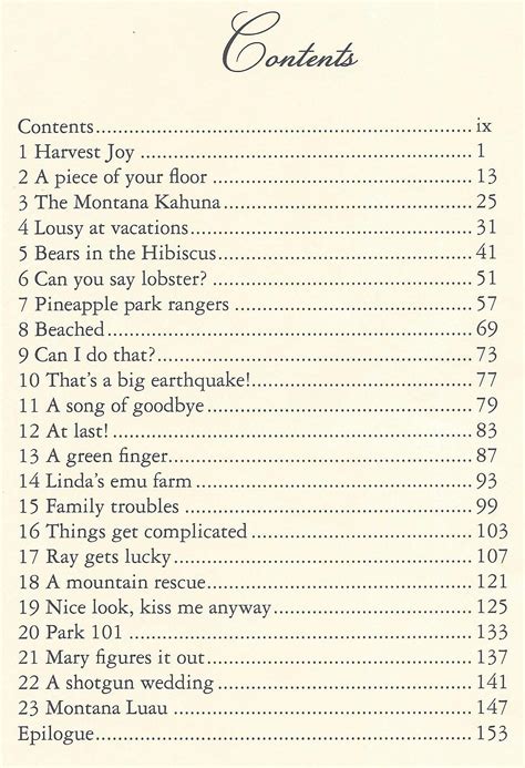 List of Chapters .